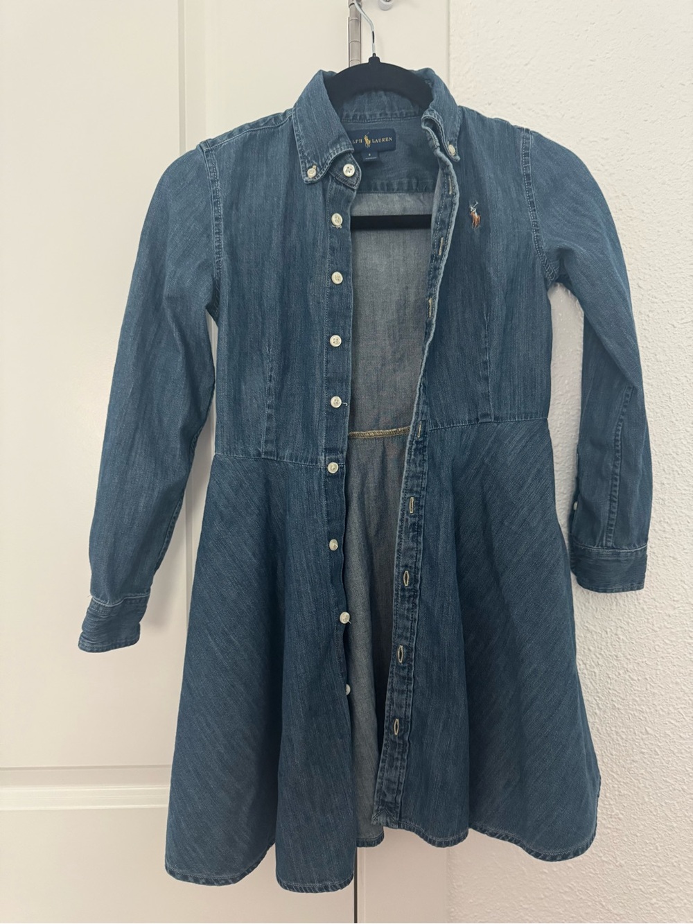 Polo Ralph Lauren Girl’s Denim Belted Shirt Dress – Size 8